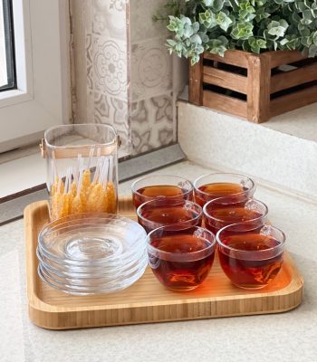 ست فنجان و نعلبکی دلی ساده ۶ نفره بلور وارداتی