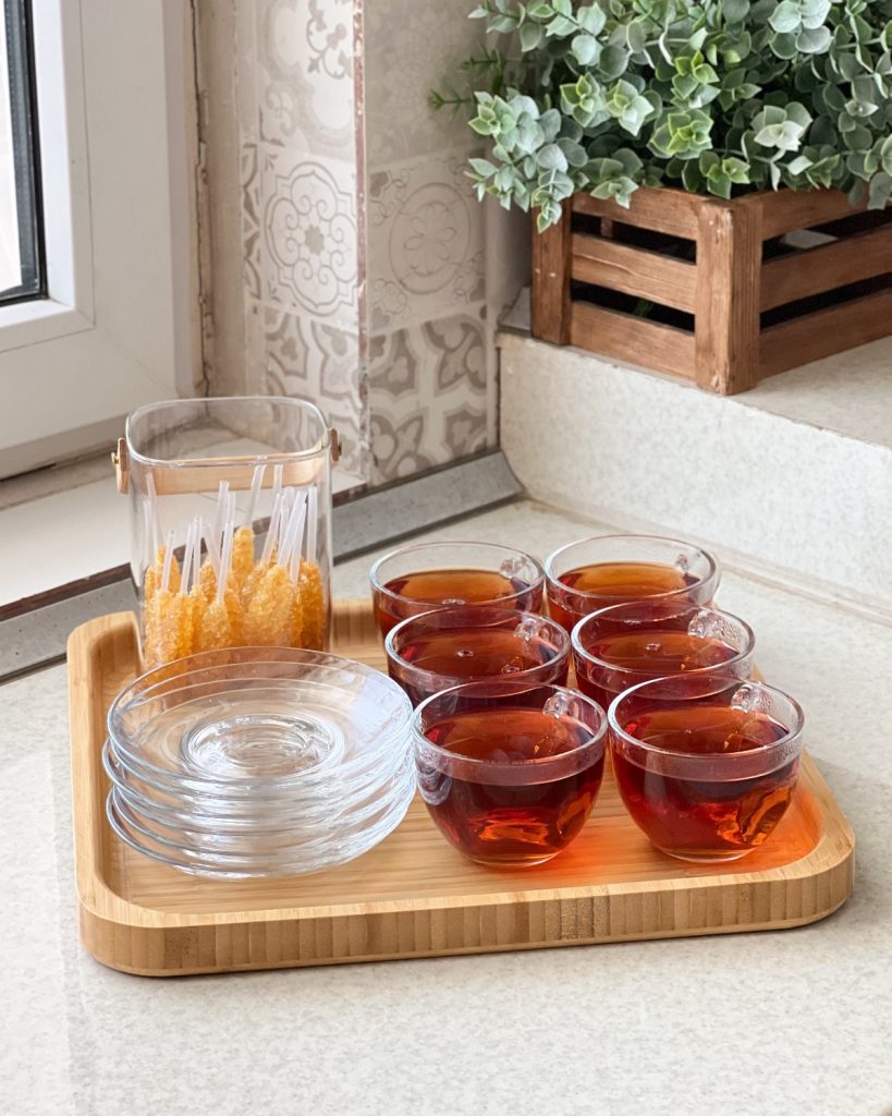 ست فنجان و نعلبکی دلی ساده ۶ نفره بلور وارداتی